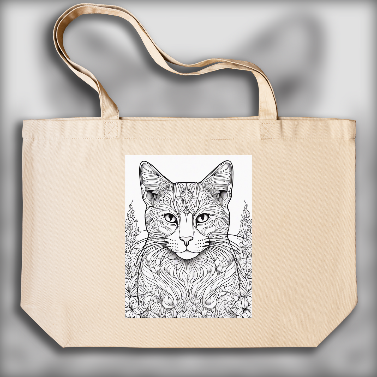 Tote bag - Drawing for coloring, Cat - 309446031