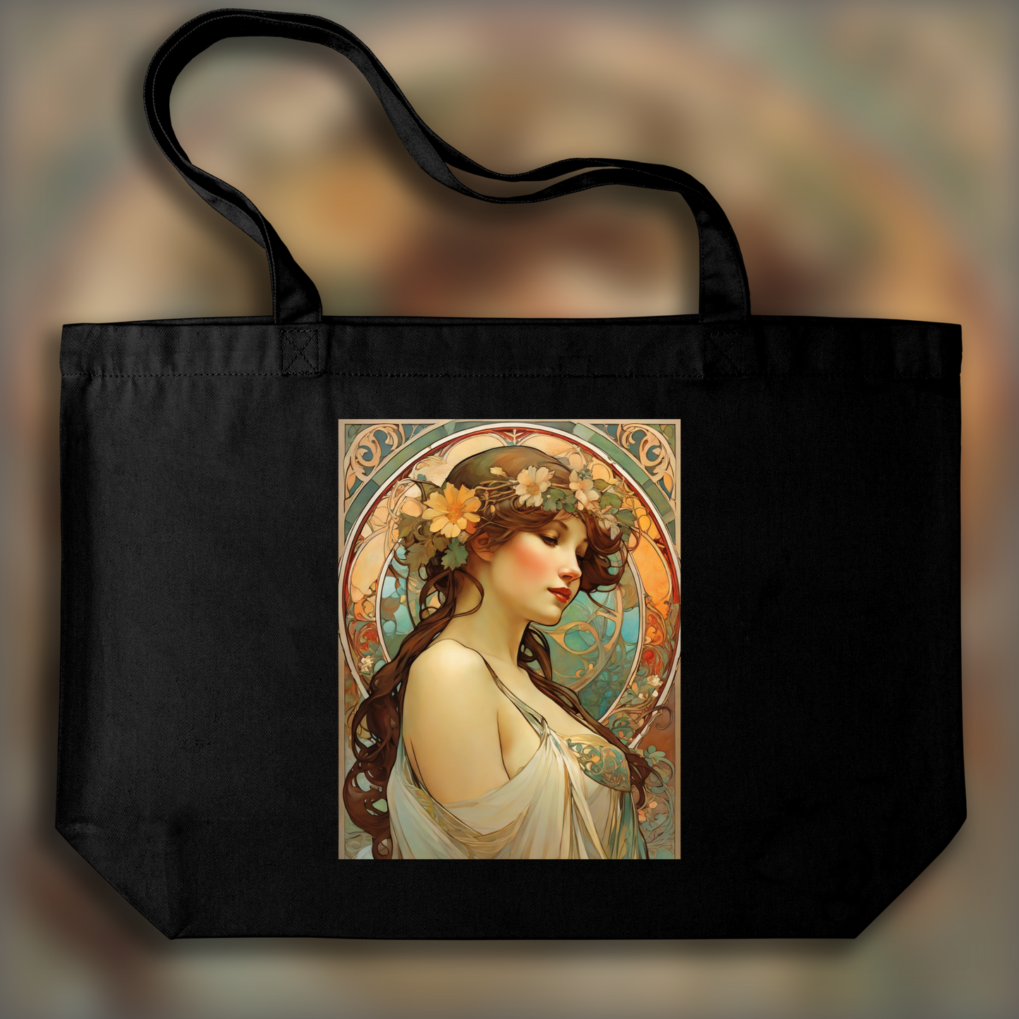 Tote bag - Fusion enchantée de lignes ornées et de formes fluides, Le Vin - 277188372