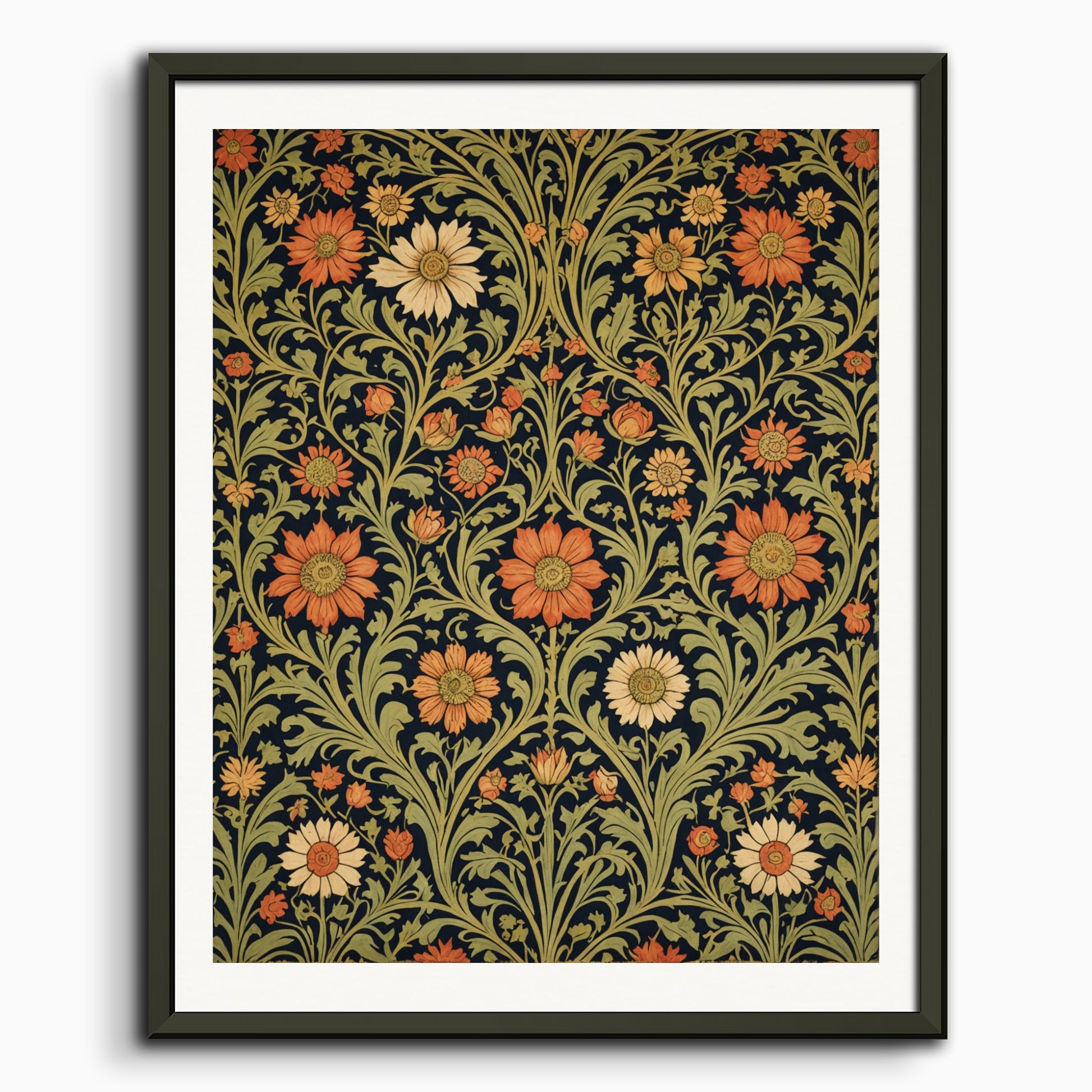 Poster: Motifs, floral decoration of 19th century English crafts, tapestry