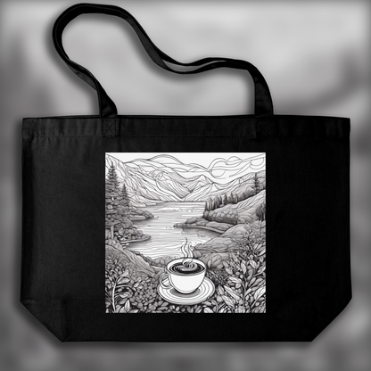 Tote bag - Line Art, Coffee - 1872157136