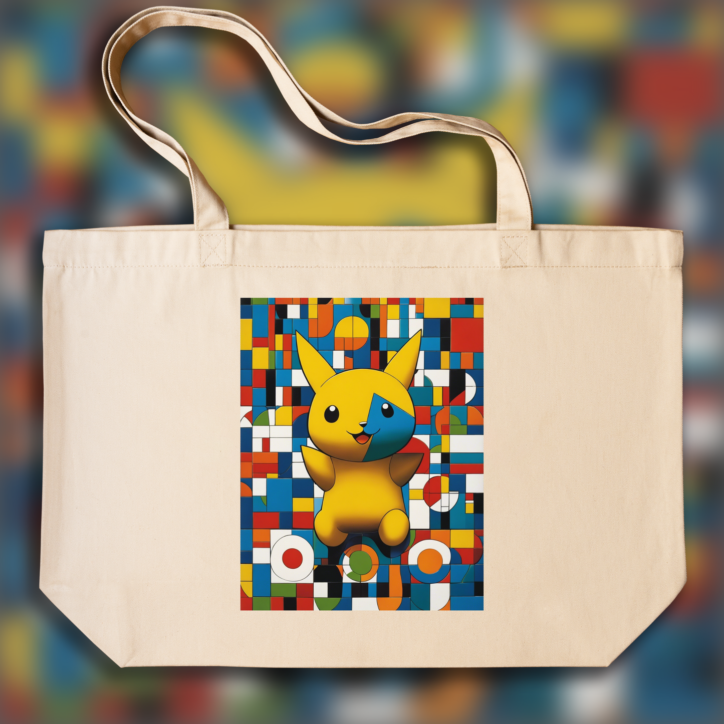 Tote bag - Abstractions, geometric compositions in landscapes, Pokémon - 3429190399