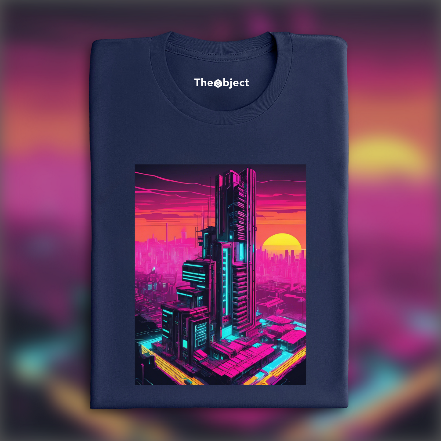 T-Shirt - Neon punk, Brutalist architecture, city - 838434875