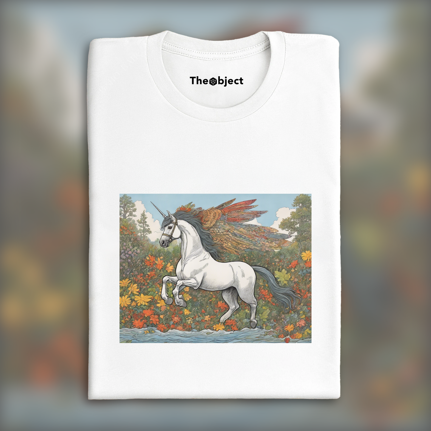 T-Shirt - Contemporary naive American comic strip, Unicorn - 3857721083