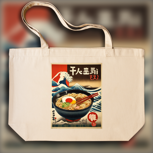 Tote bag - Japanese vintage poster, Ramen - 745011885