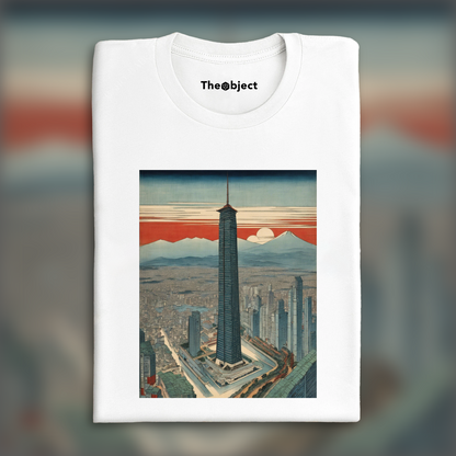 T-Shirt - Vues poétiques ukiyo-e, moments fugaces, futuristic skyscraper - 726871588