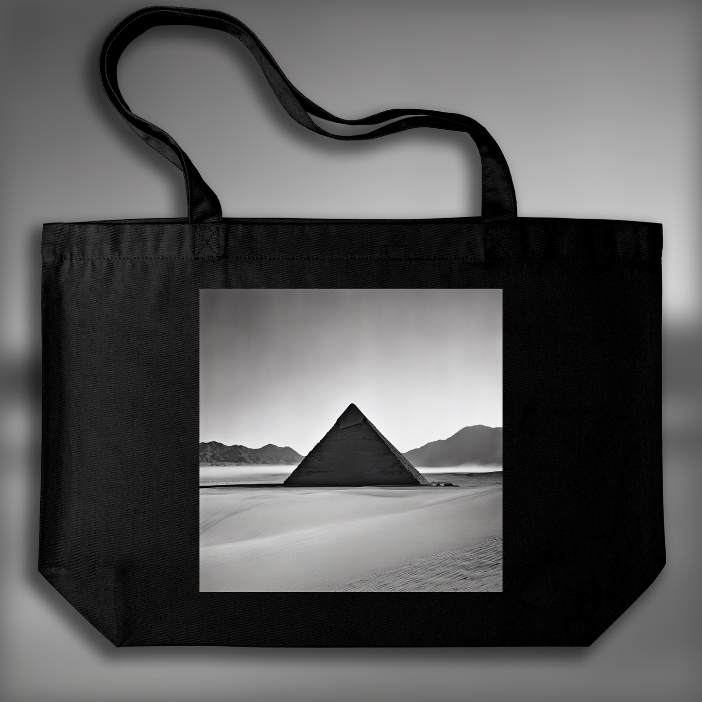 Tote bag - Architectural and industrial elements, black and white, Pyramid - 2433305901