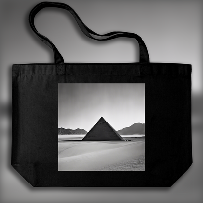 Tote bag - Éléments architecturaux et industriels, noir et blanc, Pyramide - 2433305901