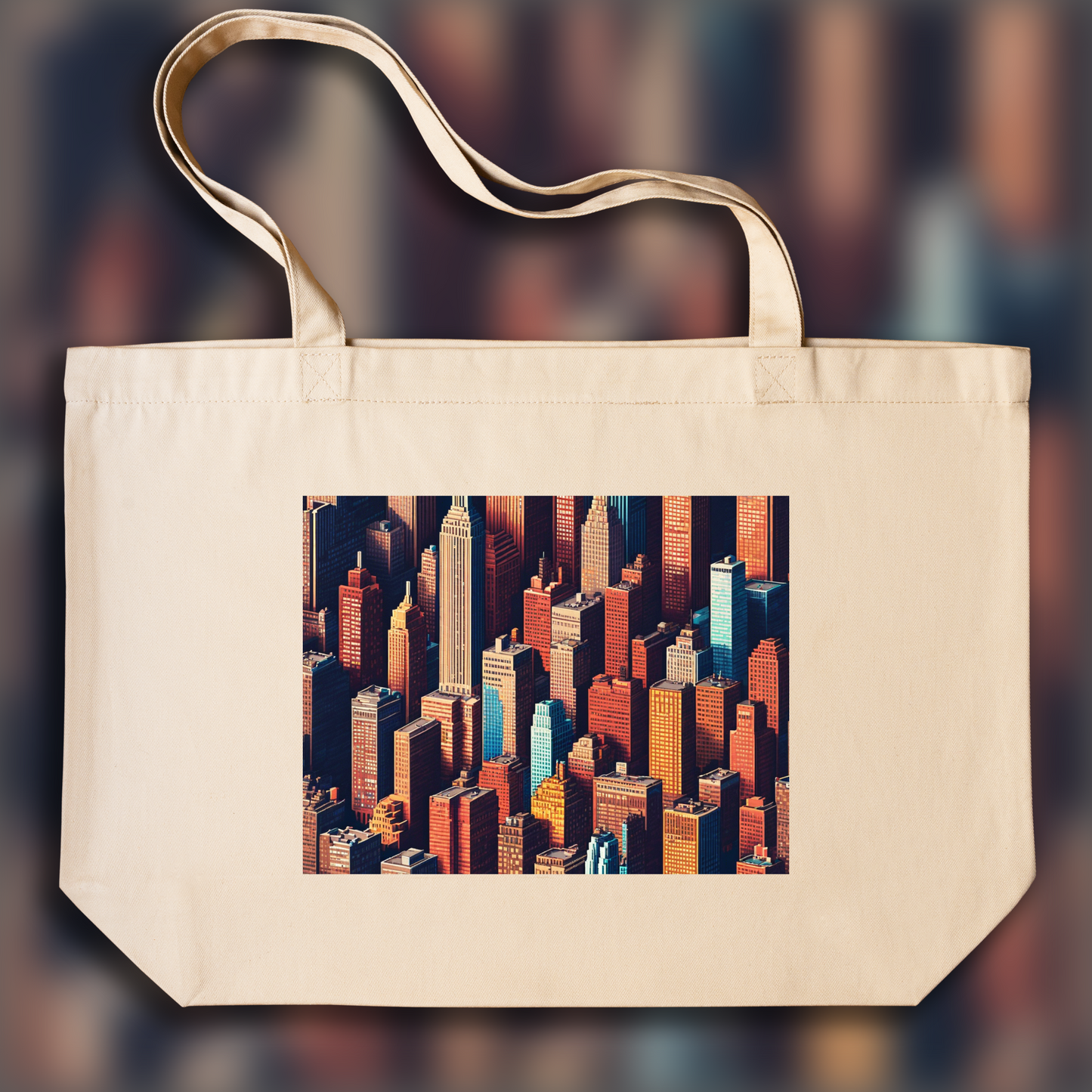 Tote bag - Pixel Art, New York city - 2805833499