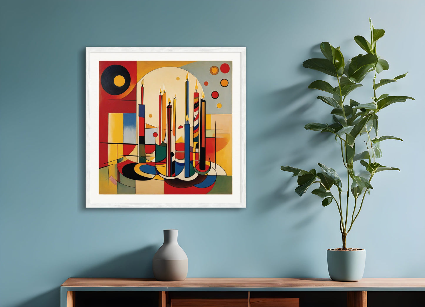 Poster with wood frame: Wassily Kandinsky, Candle