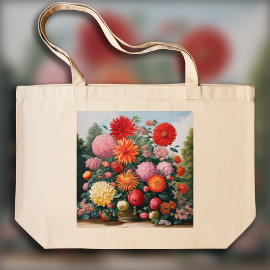 Tote bag - Botanical Garden, bouquet of giant flowers - 3532402484