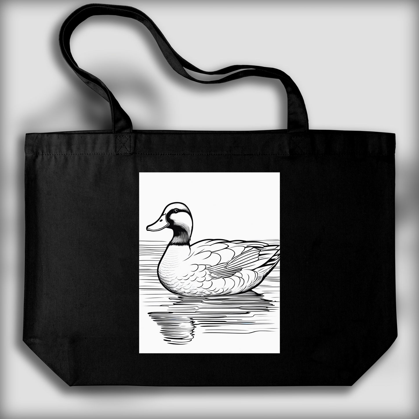 Tote bag - Drawing for coloring, Duck - 3308814761