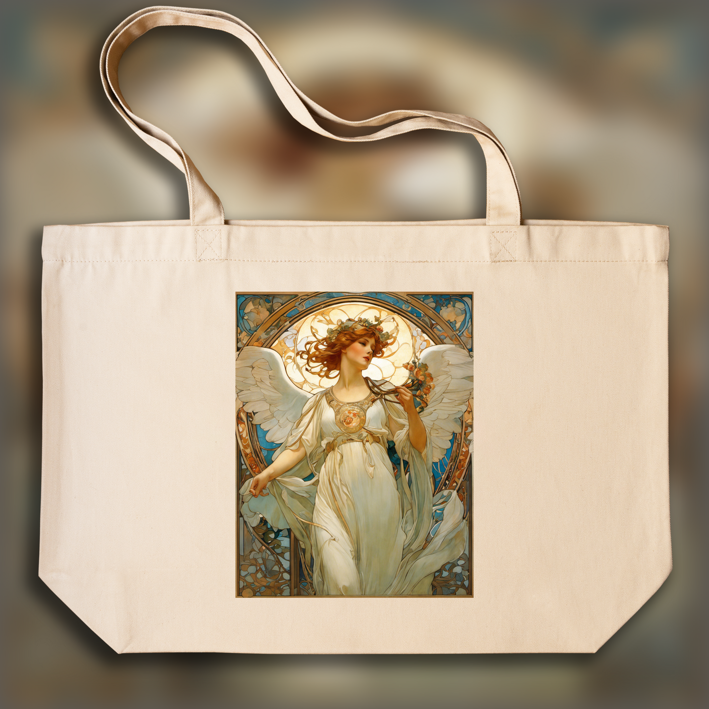 Tote bag - Enchanting fusion of ornate lines and flowing shapes, Angel - 1618268576