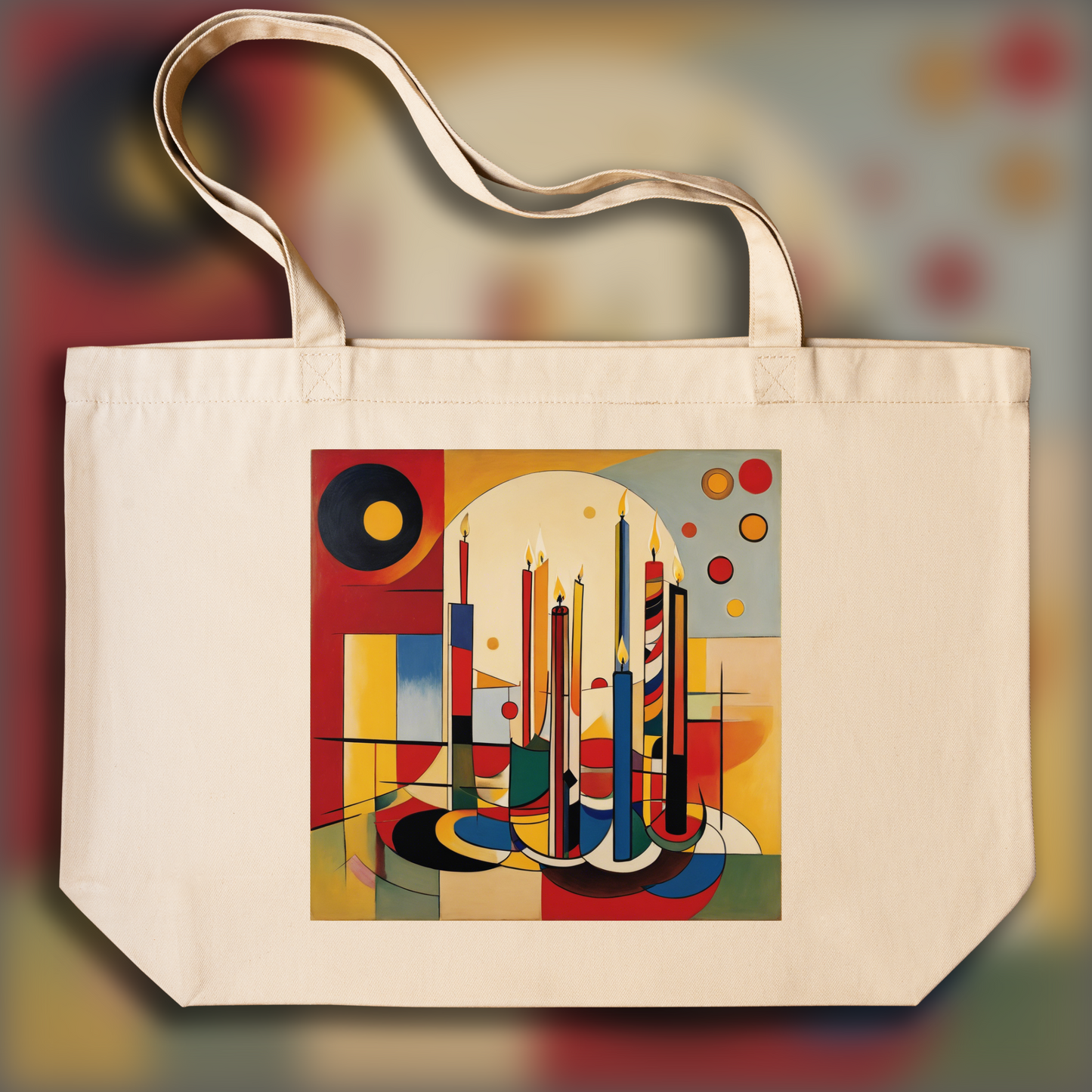 Tote bag - Geometric abstract art, Candle - 40852527