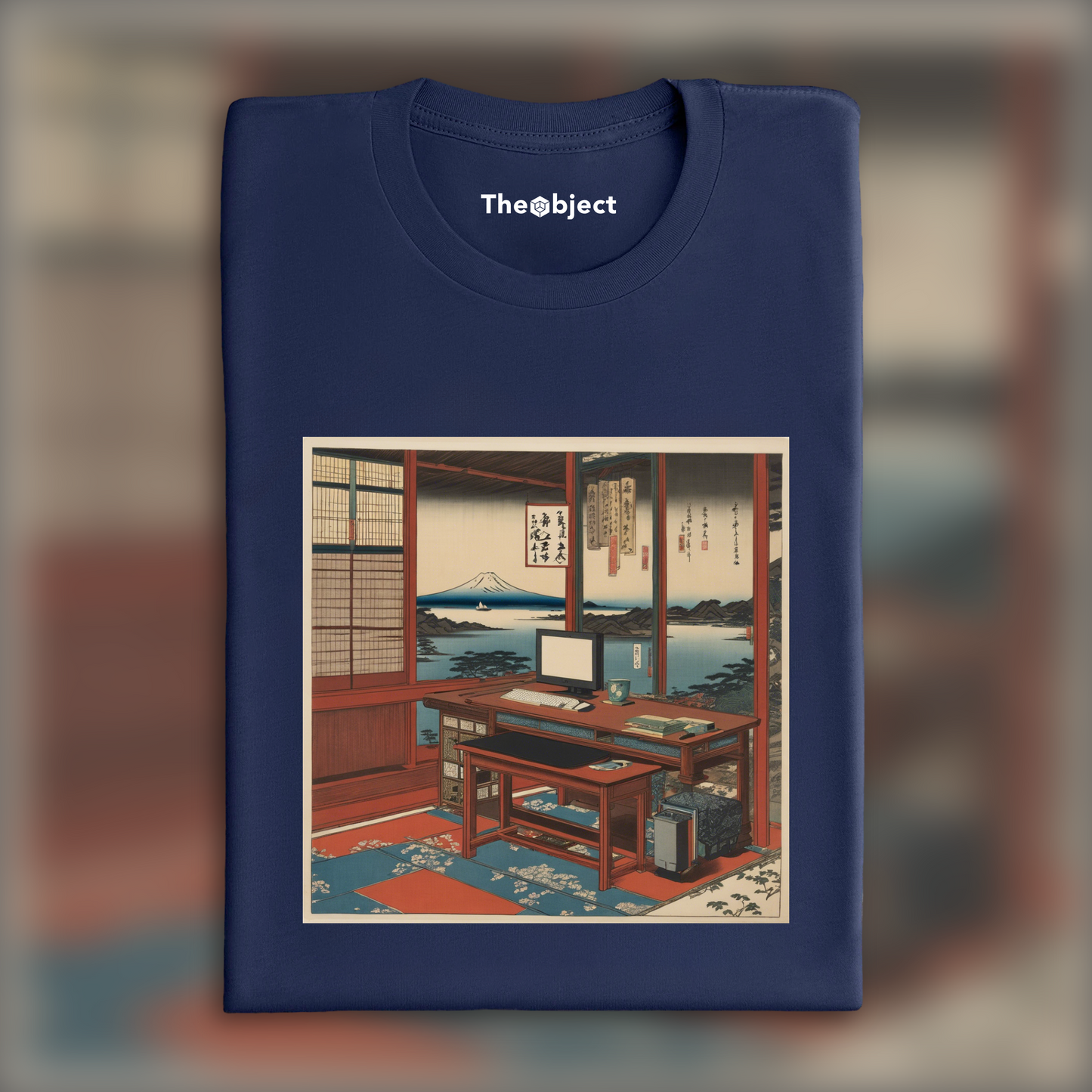 T-Shirt - Poetic ukiyo-e views, fleeting moments, a computer on a table - 204780258