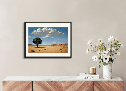 Poster with metal frame: Belgian surrealism, Desert