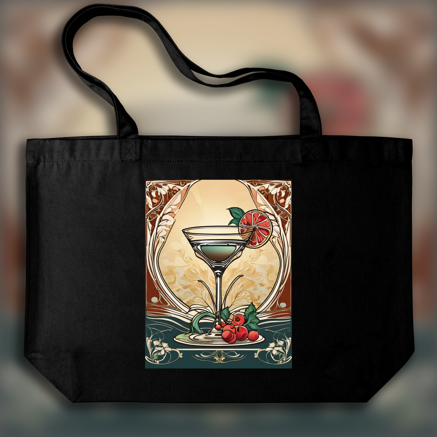 Tote bag - Art Nouveau, Cocktail - 2882488261