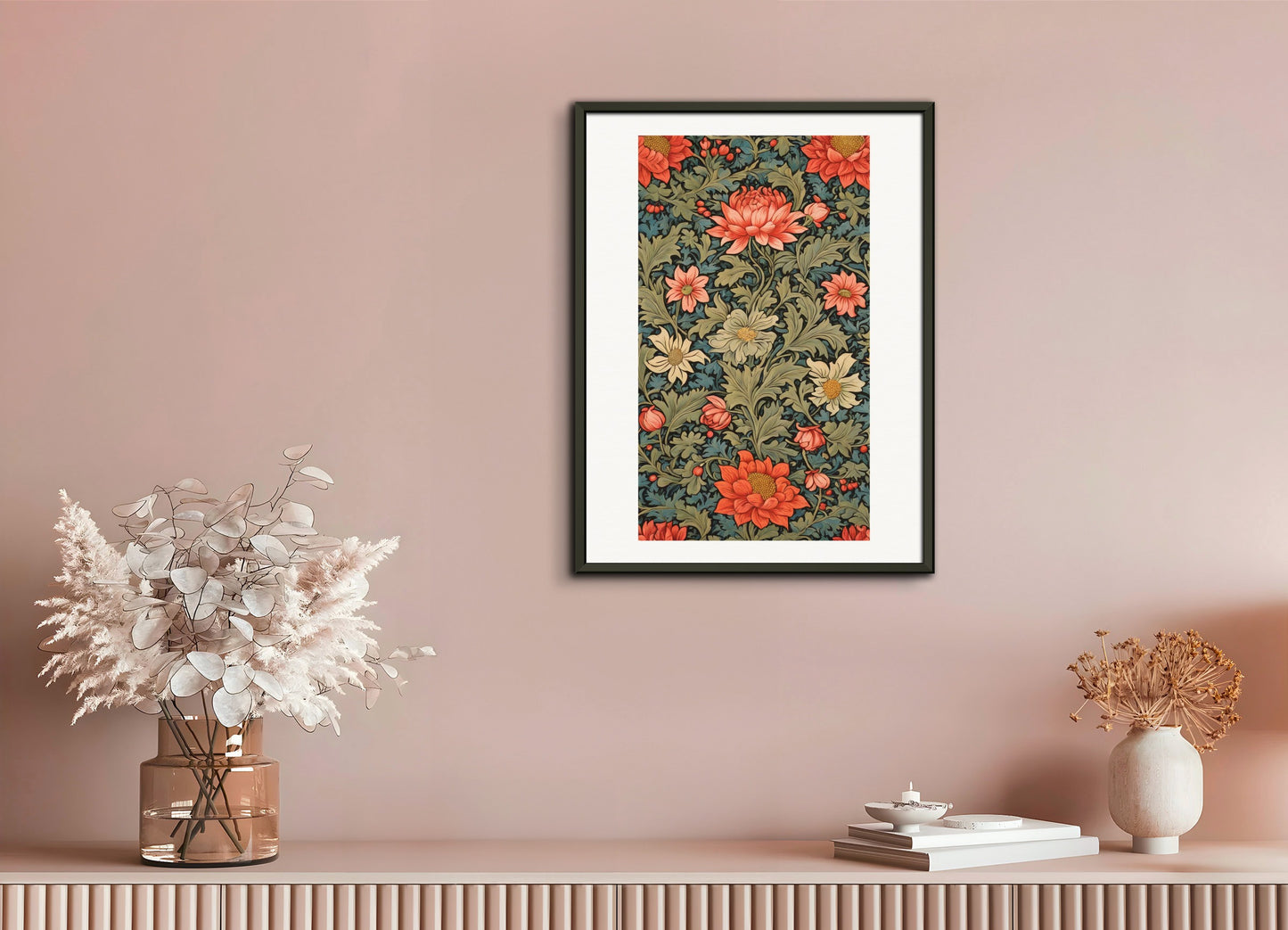 Poster with metal frame: William Morris, Flower