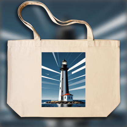 Tote bag - Clean style, geometry and restricted color palettes, Lighthouse - 3611063446