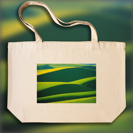 Tote bag - Abstractions, geometric compositions in landscapes, Fields and hills - 390635910