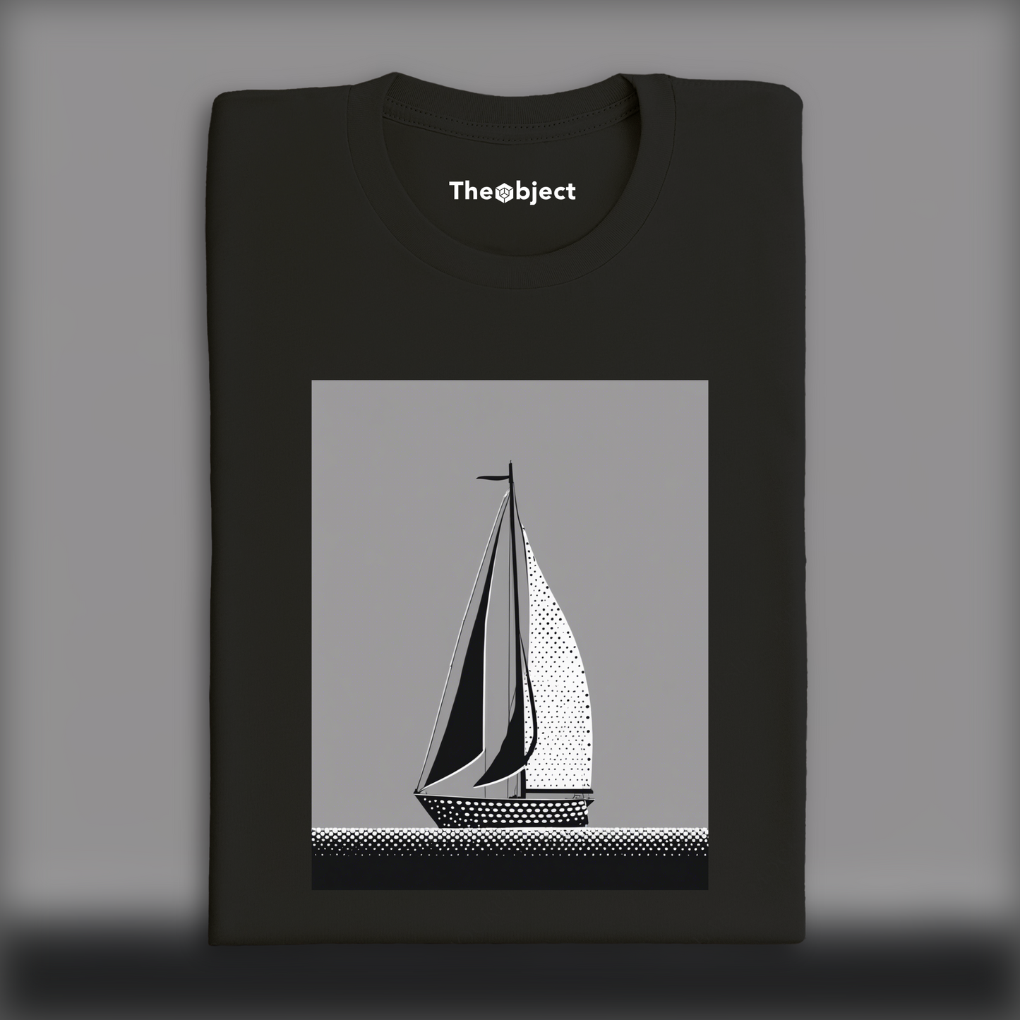 T-Shirt - Halftone Dot Art, Boat - 3689802175