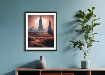 Poster with metal frame: , Exoplanet landscape