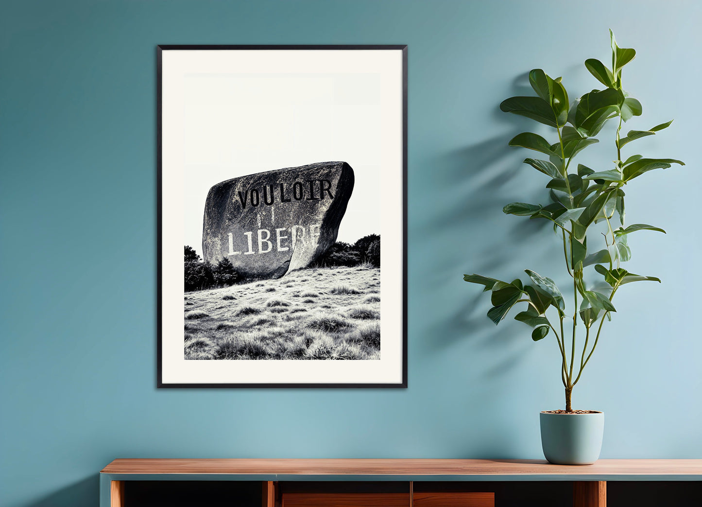 Poster with metal frame: Willing liberates, Nietzsche