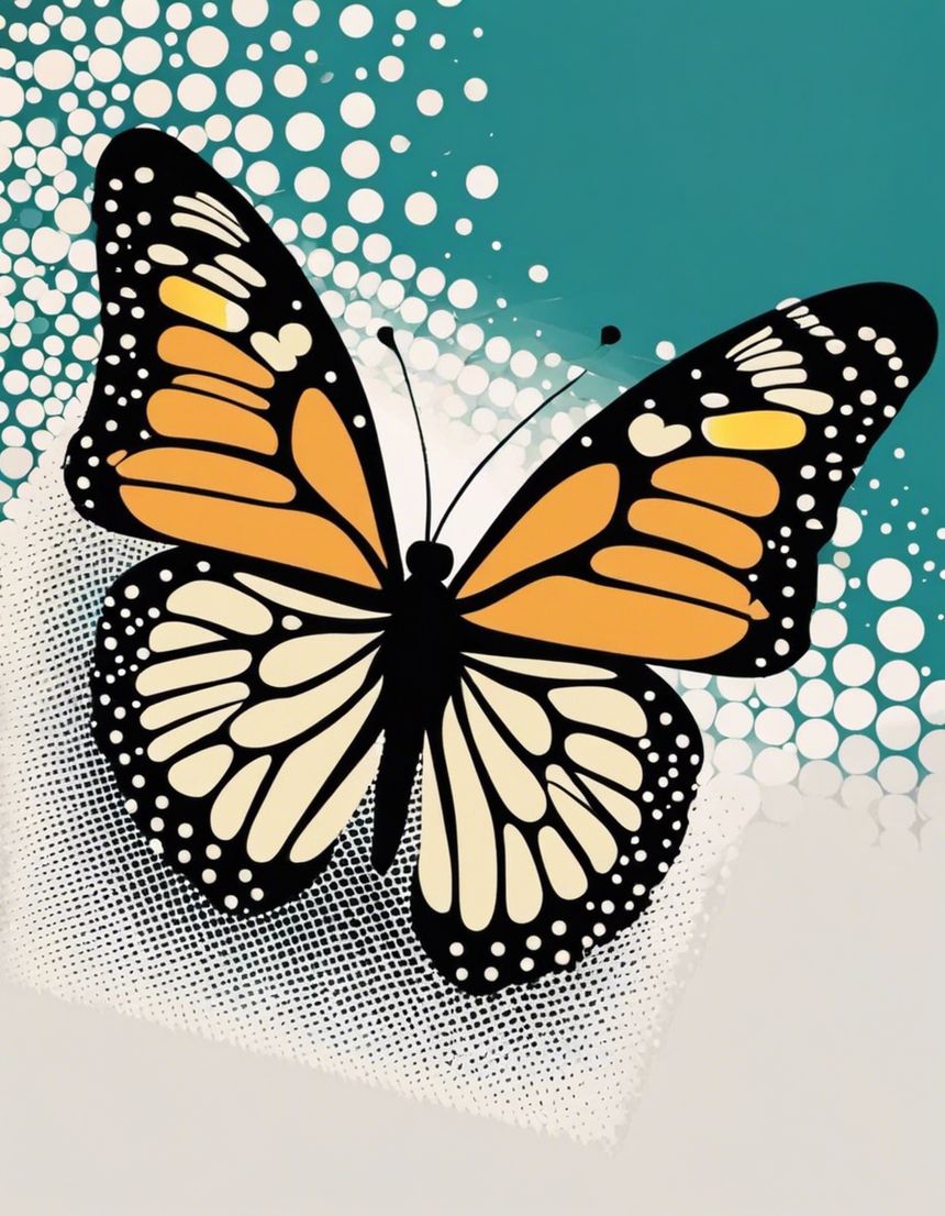 Image - Halftone Dot Art, Butterfly - 3643641099