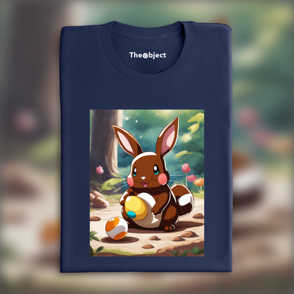 T-Shirt - Pokémon , lapin avec oeuf en chocolat - 3860895610