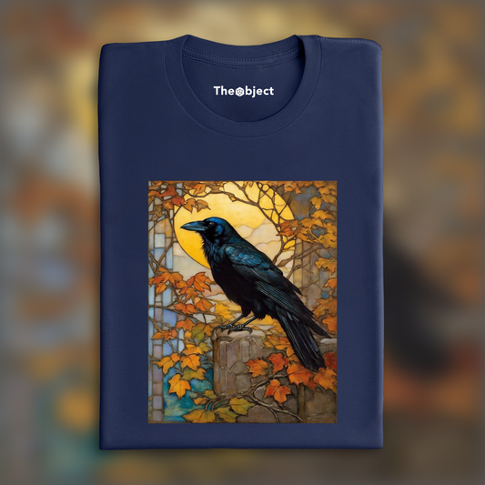 T-Shirt - Exquisite stained glass windows with intricate designs, Crow - 1979346861