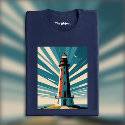 T-Shirt - Clean style, geometry and restricted color palettes, Lighthouse - 1402551983