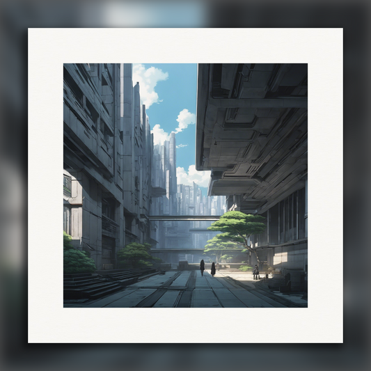 Poster - Ghost in the shell atmosphere, Brutalist architecture, city - 1186372846