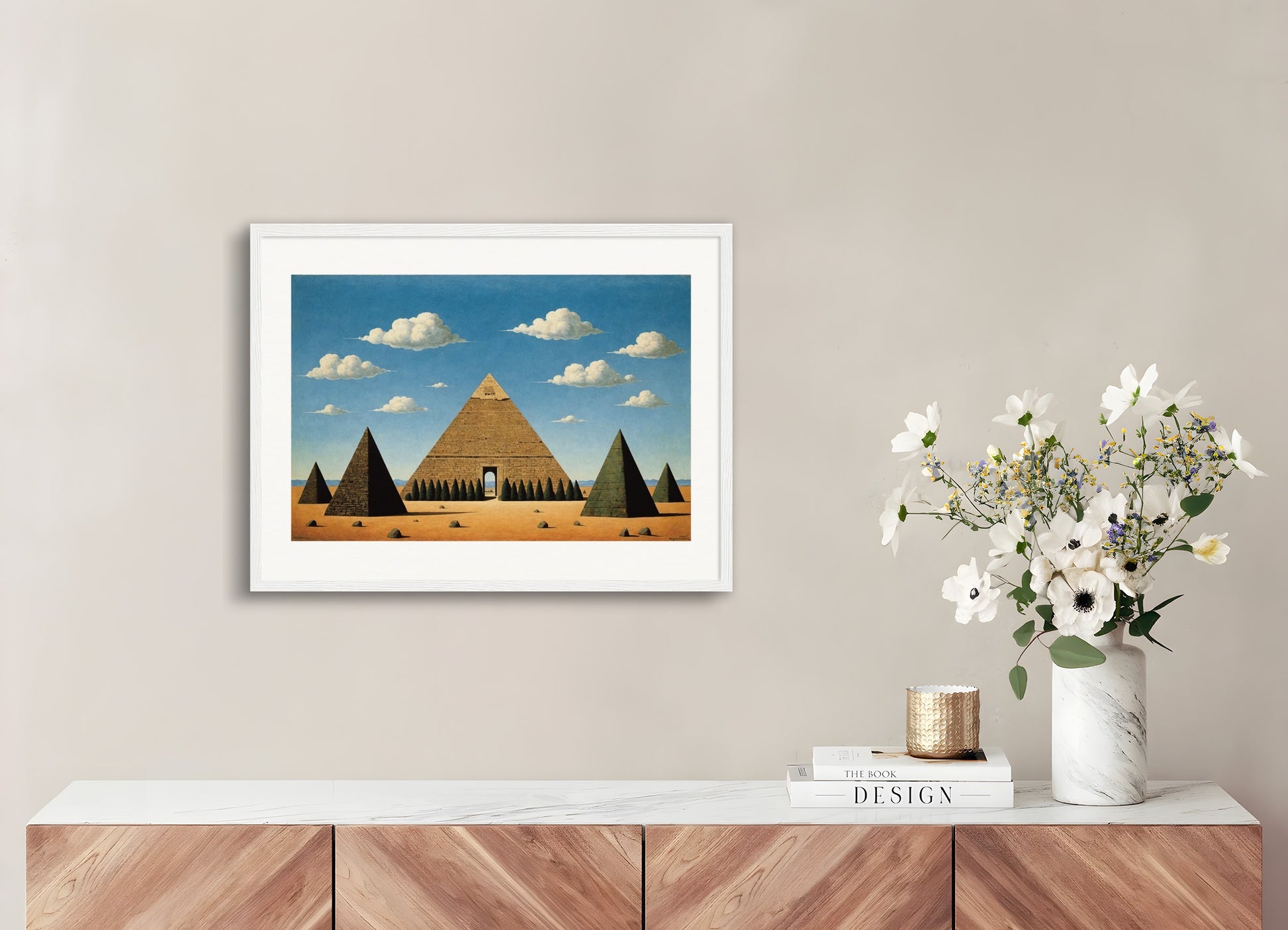 Poster with wood frame: Belgian surrealism, Pyramid