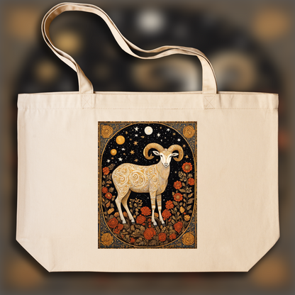 Tote bag - Contemporary American Post-Impressionism, Astrology, Aries sign - 1874938988