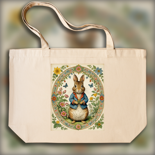 Tote bag - Beatrix Potter, Rabbit and Mandala - 2697359888