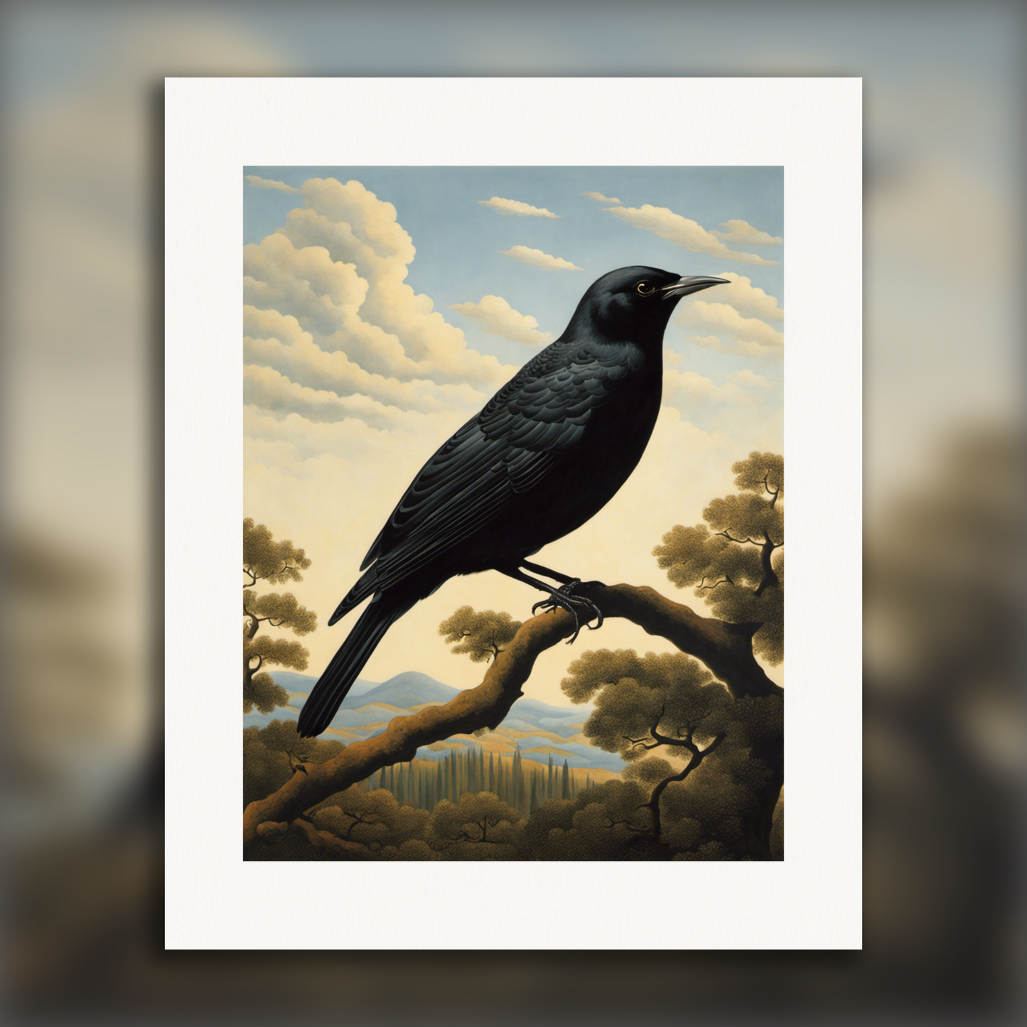 Poster - Belgian surrealism, a black bird - 2984316704