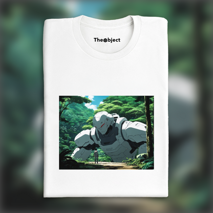 T-Shirt - Atmosphère Akira (anime), a white ghost in the shell cyborg in the Seychelles jungle - 4124960360