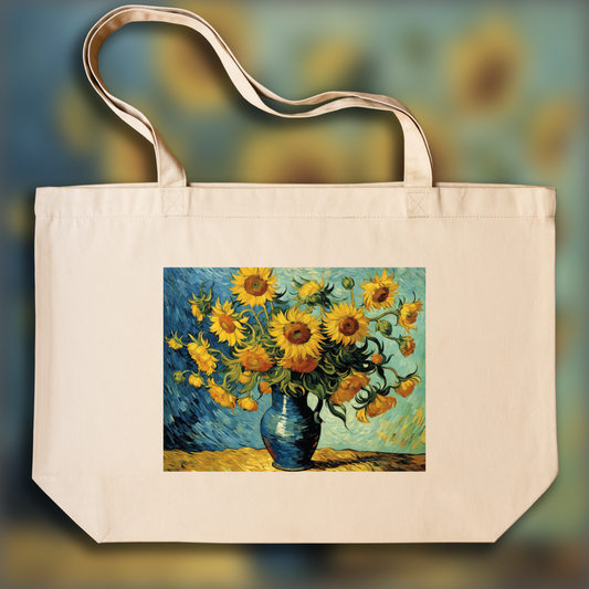 Tote bag - Peinture capturant la turbulence passionnée de la nature et de l’émotion humaine, Fleur - 3241511849