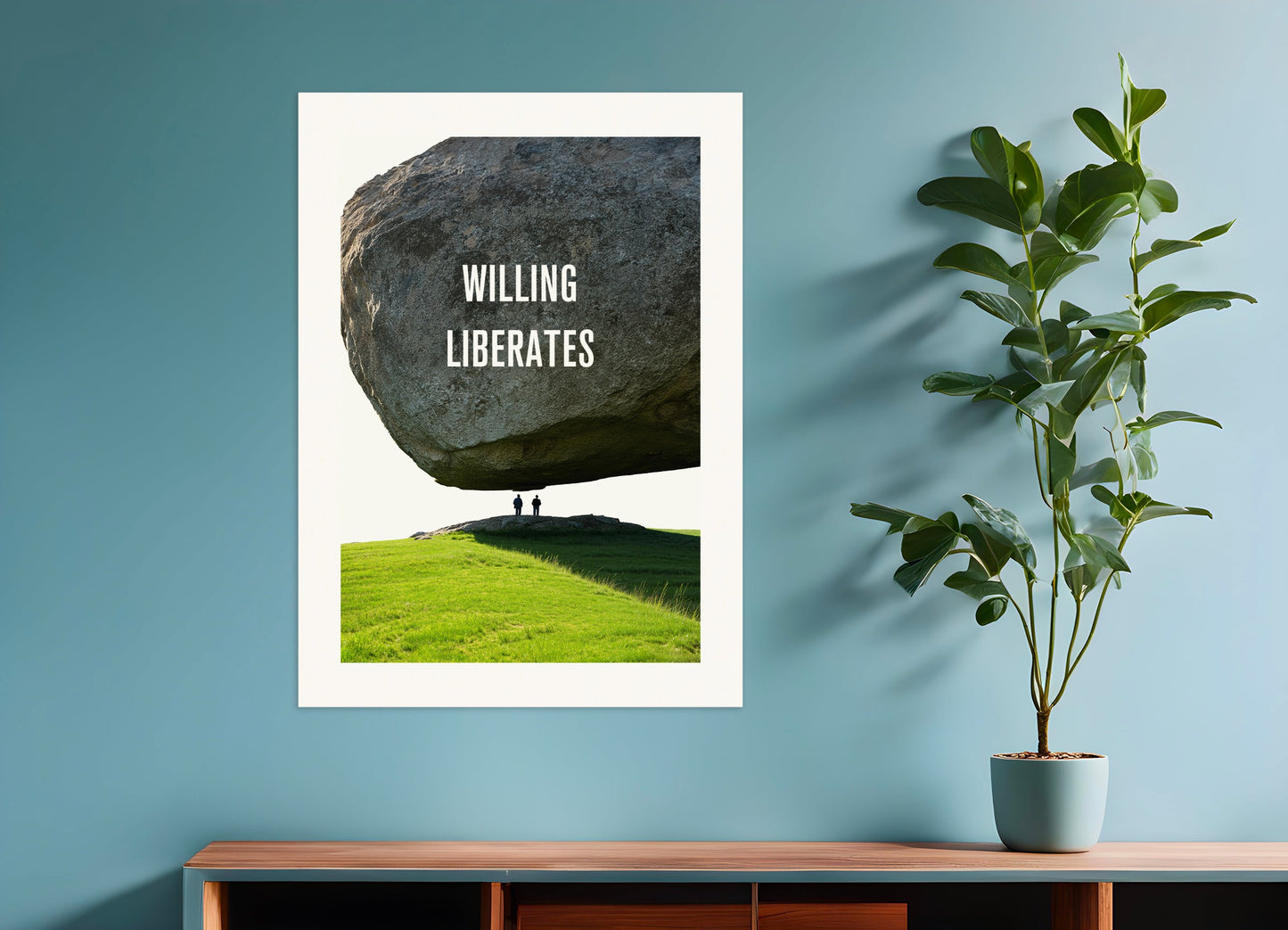 Poster: Willing liberates, Nietzsche