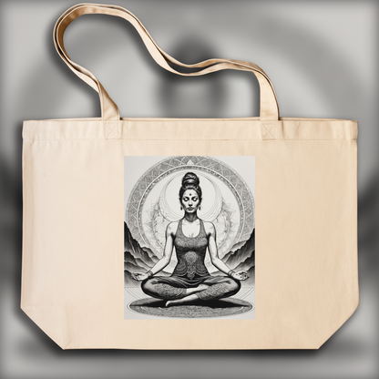 Tote bag - Line Art, Yoga - 329815317