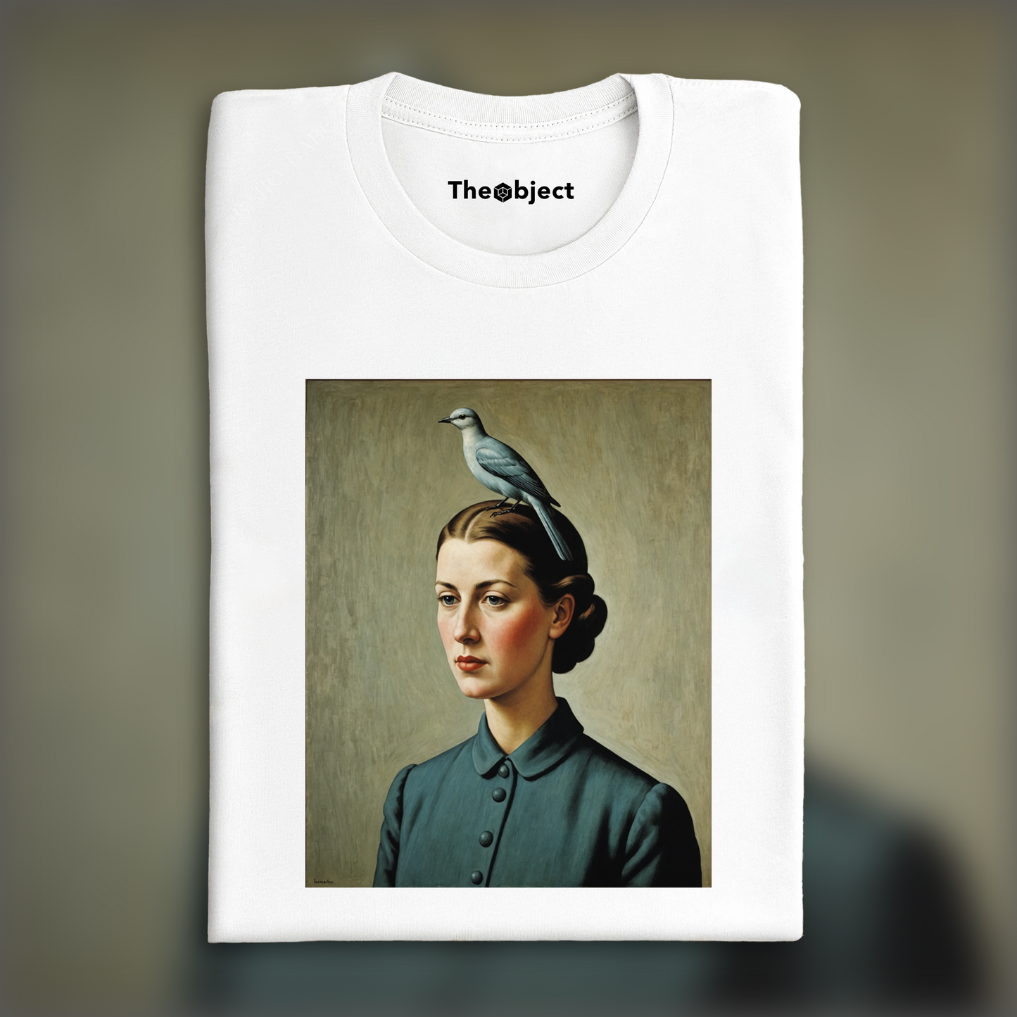 T-Shirt - Belgian surrealism, A woman with a bird - 1627918147