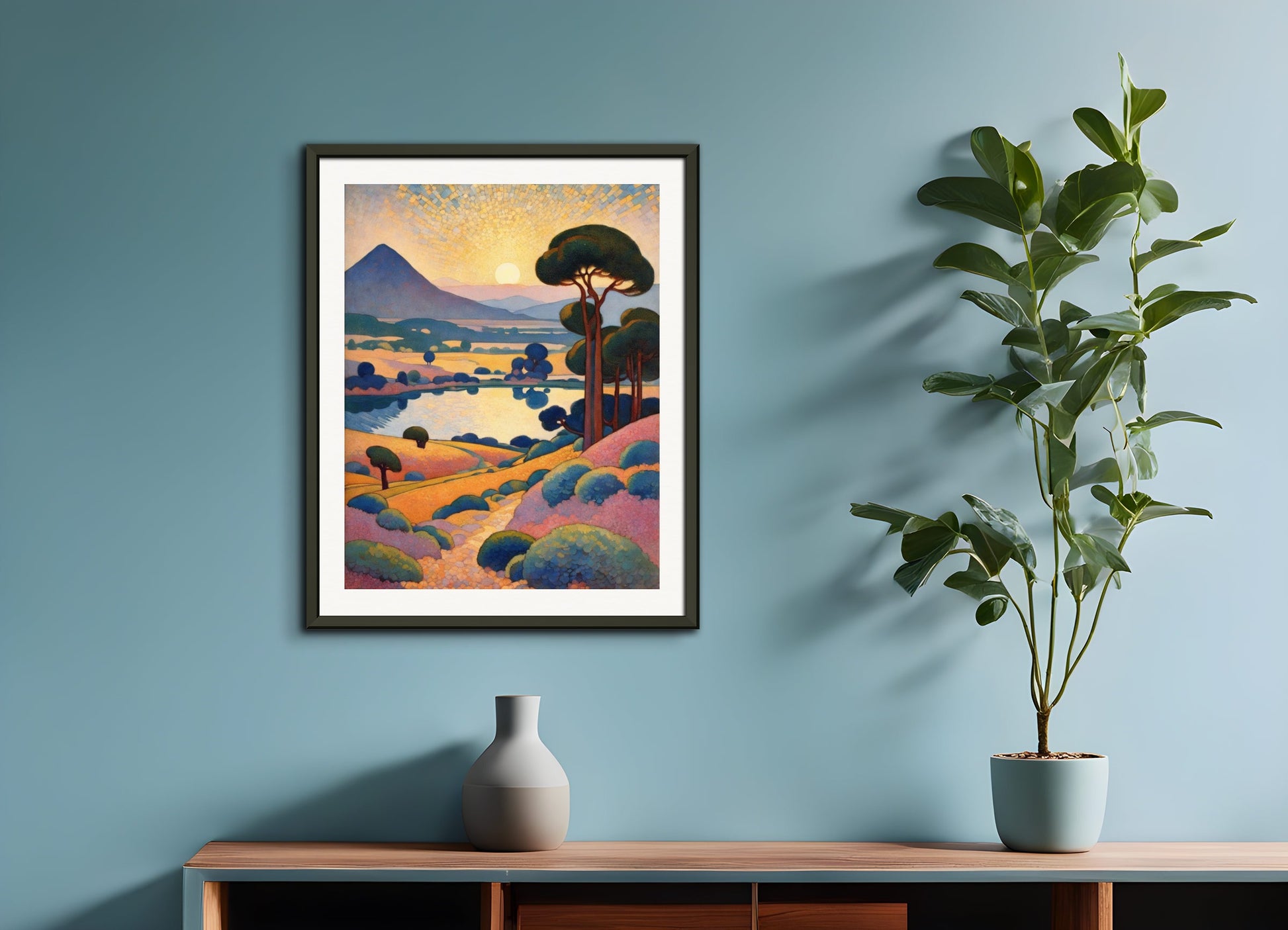 Poster with metal frame: Henri-Edmond Cross, Exoplanet landscape