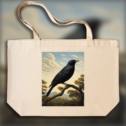 Tote bag - Surréalisme belge, a black bird - 2984316704