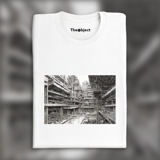 T-Shirt - Manga cyberpunk noir contemporain, Brutalist architecture, city - 3841146295