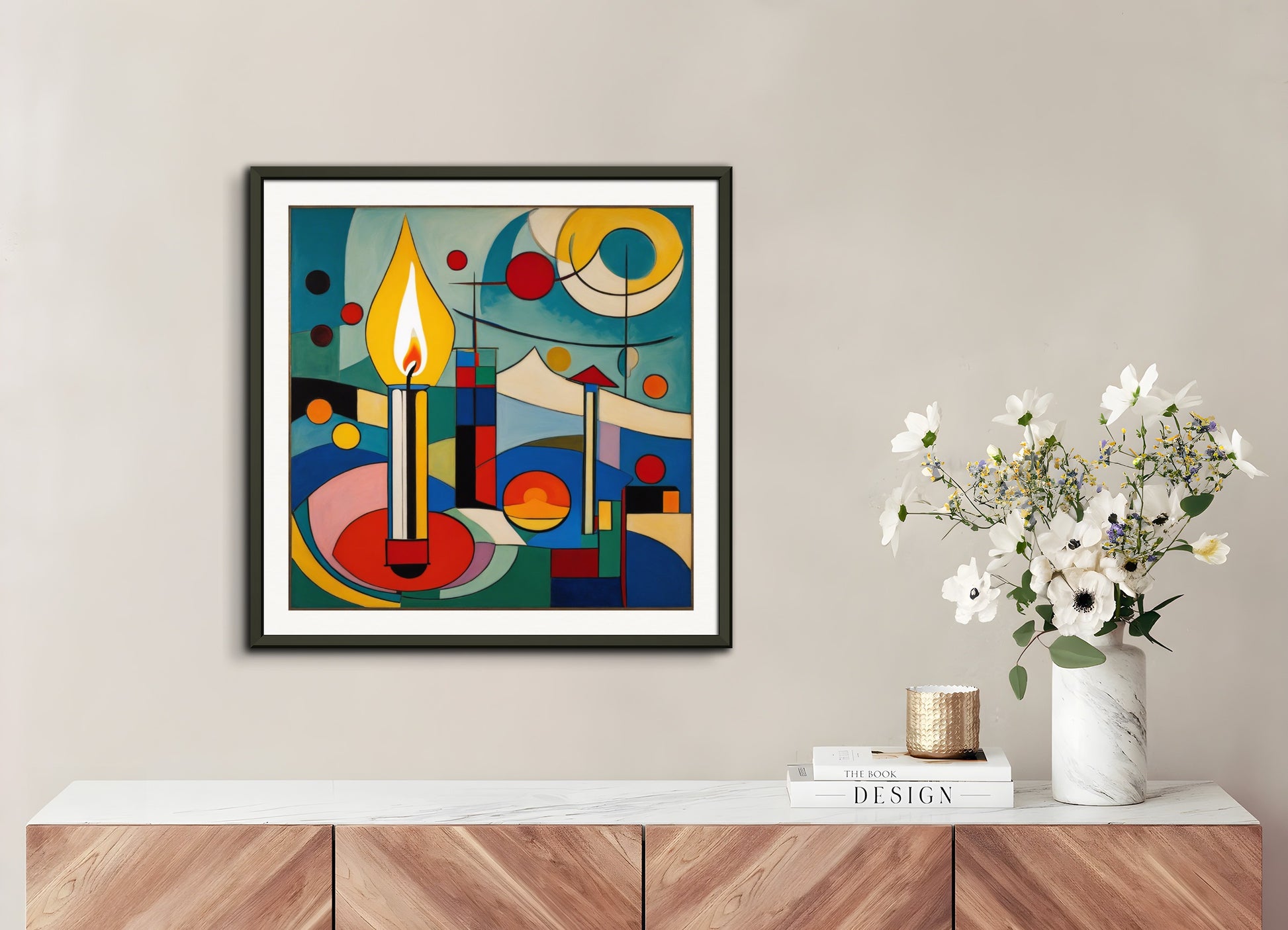 Poster with metal frame: Wassily Kandinsky, Candle