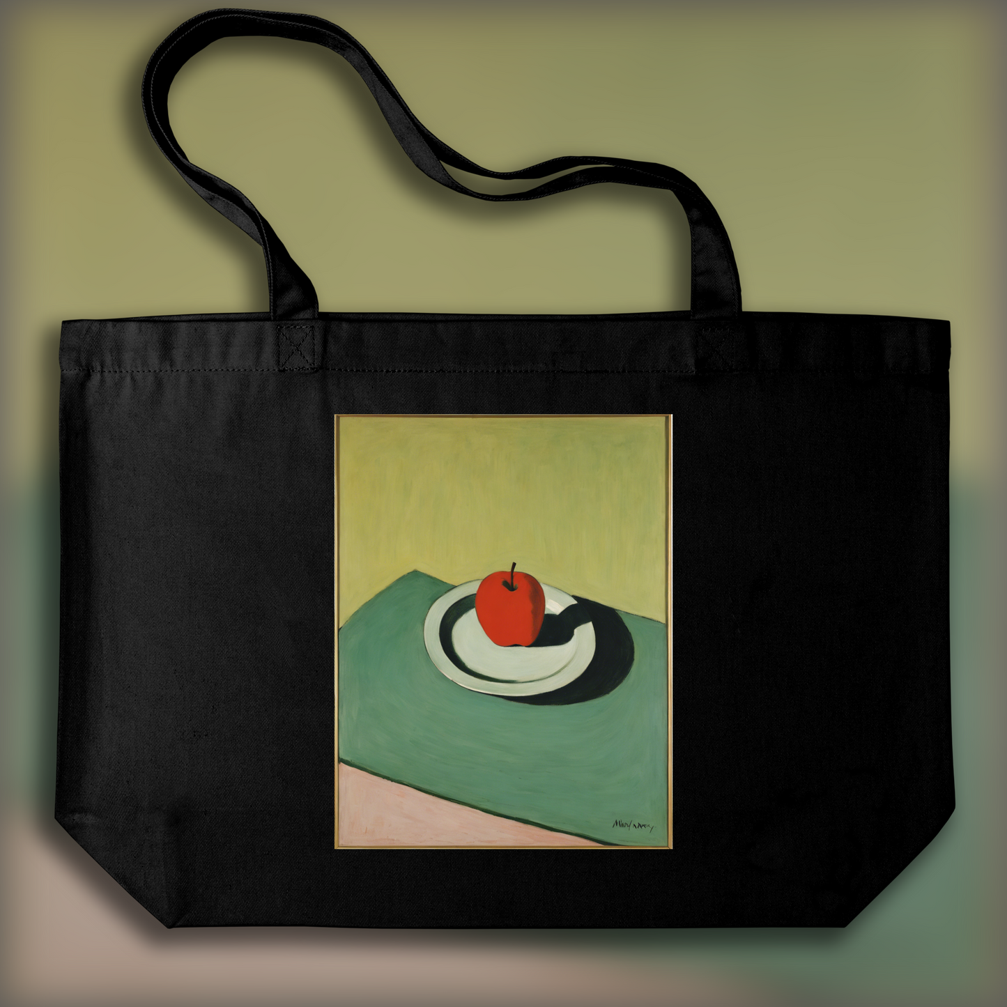 Tote bag - Figuratif intimiste américain, tendance abstraite, Pomme - 1868741647