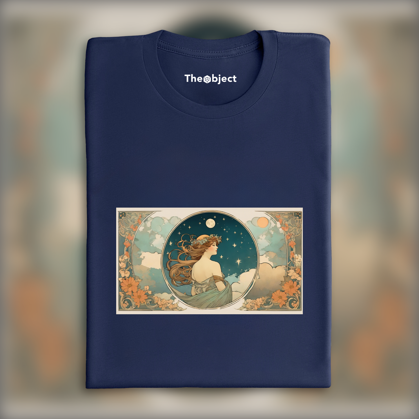 T-Shirt - Enchanting fusion of ornate lines and flowing shapes, Moon and clouds - 1710812224