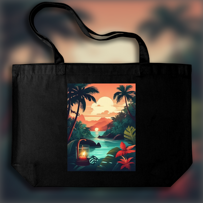 Tote bag - Tropical Jungle, Candle - 4235799676