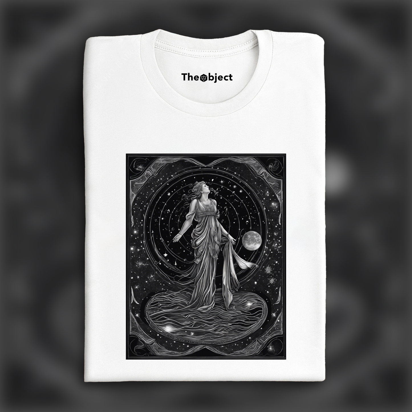 T-Shirt - Constellations beautiful drawing, black background, Astrology, Aquarius, the Water bearer - 3710183016