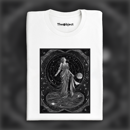 T-Shirt - Constellations beautiful drawing, black background, Astrology, Aquarius, the Water bearer - 3710183016