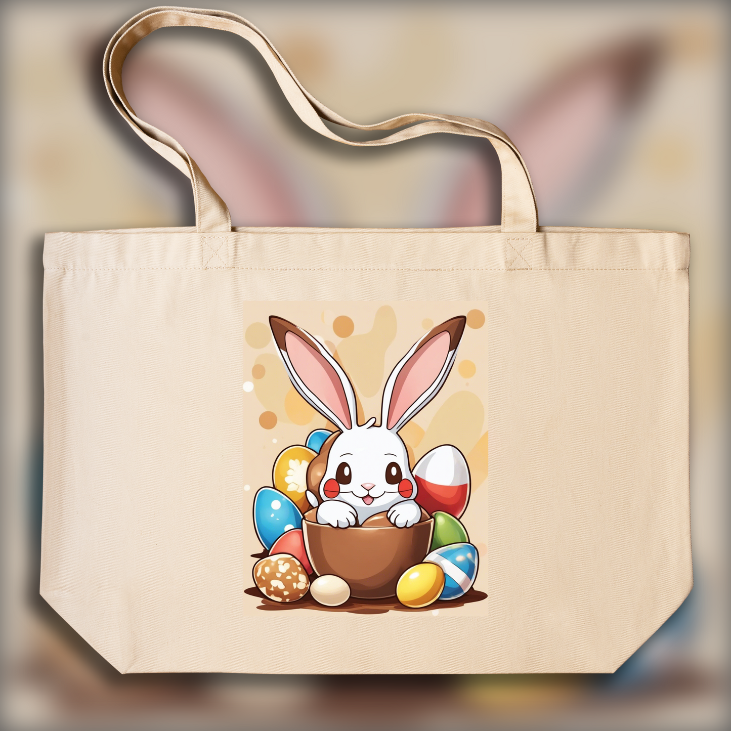 Tote bag - Pokémon , lapin avec oeuf en chocolat - 3142772989